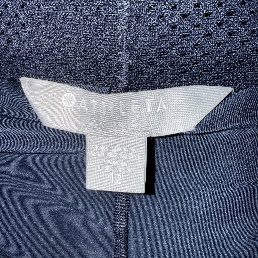 Athleta Crest Skort Navy Blue Golf Pickleball Tennis Preppy Athleisure Sz 12 - Picture 6 of 8